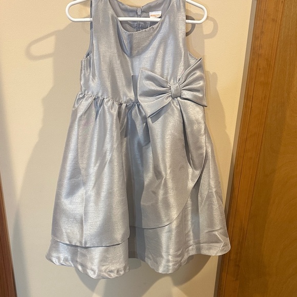 Gymboree Other - Gymboree Shimmering Silver Formal Dress with Bow